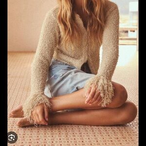 Zara Knit Cardigan with Fringe NWT